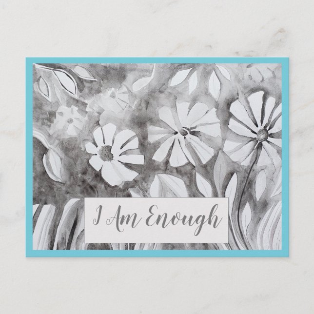 Inspirational Quote I AM ENOUGH Affirmation Card (Front)