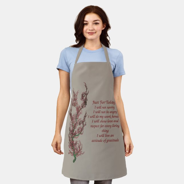 Inspirational Quote Just For Today  Apron (Worn)
