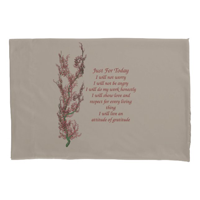 Inspirational Quote Just For Today   Pillowcase (Front)