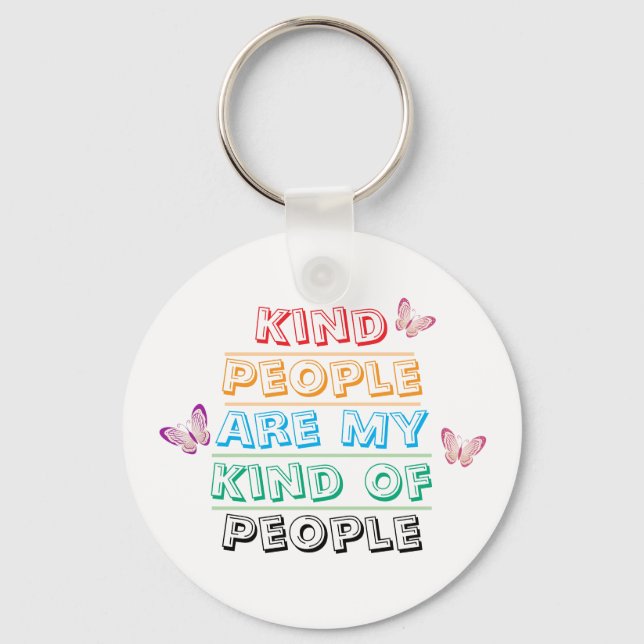 Inspirational Quote - Kind People Key Ring (Front)