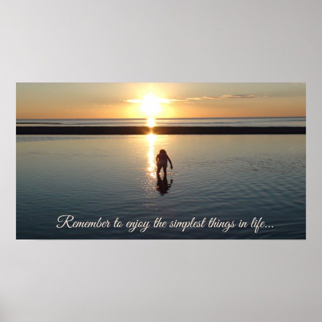 Inspirational quote Little Girl Finding Shells Poster (Front)