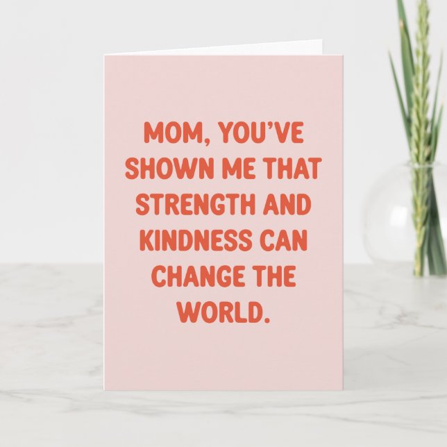 Inspirational Quote Modern Thank You Mother's Day Card (Front)