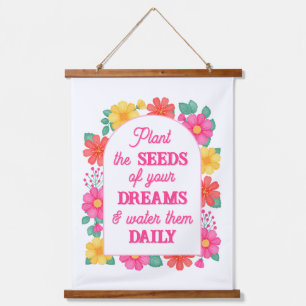 Inspirational Quote Motivational Floral Arch Hanging Tapestry