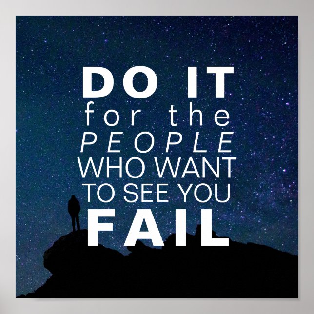 Inspirational Quote | Motivational Goals Stars Sky Poster (Front)