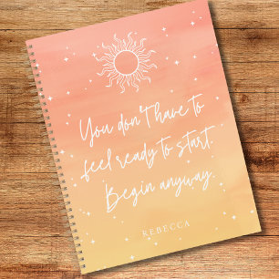 Inspirational Quote Mystic Sun Personalized Name Planner