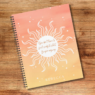 Inspirational Quote Mystic Sun Writing Notebook