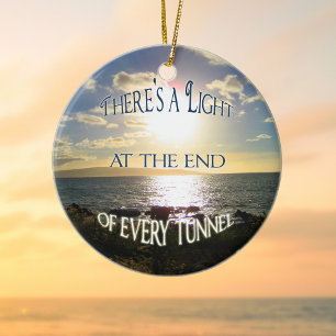 Inspirational Quote of Hope Beautiful Sunset Ceramic Tree Decoration