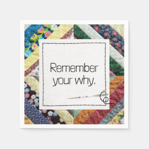 Inspirational Quote On a Handmade Quilt Napkin