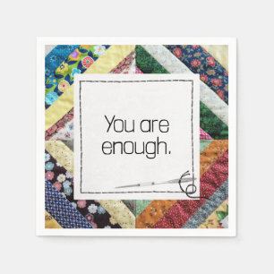Inspirational Quote On a Patchwork Quilt Napkin