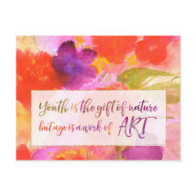 Inspirational Quote on Aging with Abstract Art
