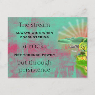 Inspirational Quote on an Abstract Painting Postcard