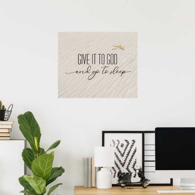 Inspirational Quote On  Beach Sand Poster (Home Office)
