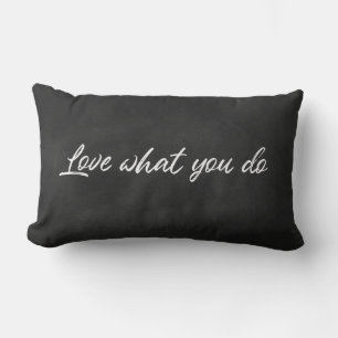 Inspirational Quote on black chalkboard Lumbar Cushion
