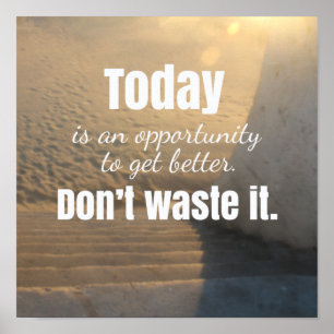 Inspirational quote on blurred background poster