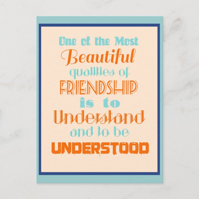 Inspirational Quote on Friendship Postcard (Front)