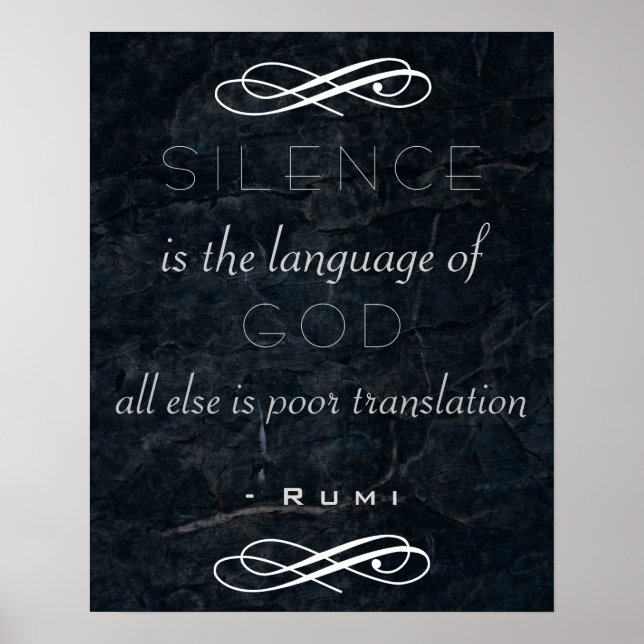Inspirational Quote on God by Rumi Poster (Front)