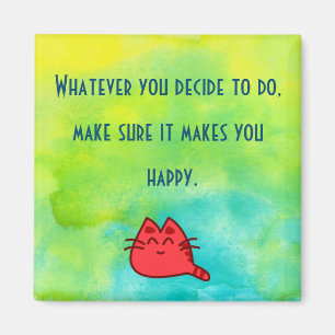 Inspirational Quote on Happiness Magnet