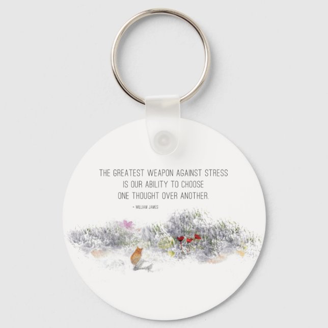 Inspirational Quote on Stress Key Ring (Front)