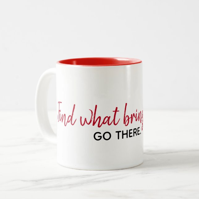Inspirational Quote On White Two-Tone Coffee Mug (Front Left)