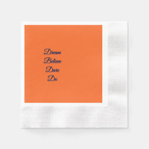 Inspirational Quote Orange Cocktail Napkin
