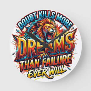 Inspirational quote pillow design round clock