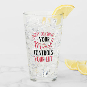 Inspirational Quote Positive Thinking Affirmation  Glass
