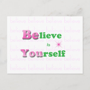 Inspirational Quote Postcard-Believe in Yourself Postcard