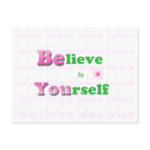 Inspirational Quote Postcard-Believe in Yourself