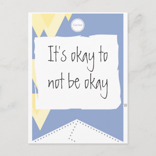 Inspirational quote postcard cut-out flag. Gift (Front)