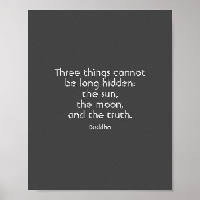 inspirational quote  poster Buddha on truth text (Front)