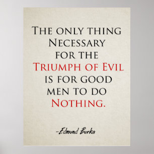 Inspirational Quote Poster If Good Men do Nothing