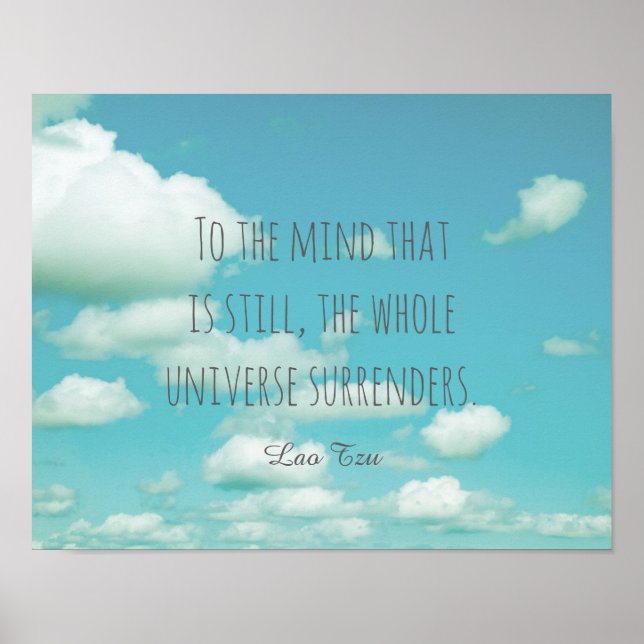 inspirational quote poster Lao Tzu on blue sky (Front)