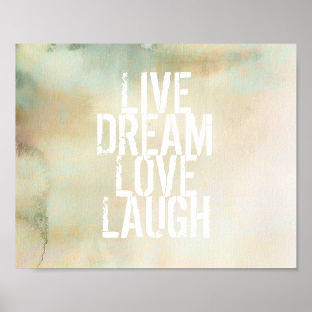 inspirational quote poster live dream love laugh (Front)