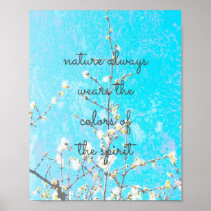 inspirational quote poster on blue nature art
