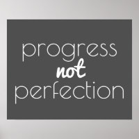 inspirational quote poster progress not perfection