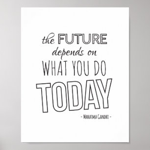 Inspirational Quote Poster The Future White Trend