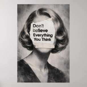 Inspirational Quote Poster, Vintage Portrait Poster