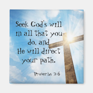 Inspirational Quote Proverbs God's Will Magnet