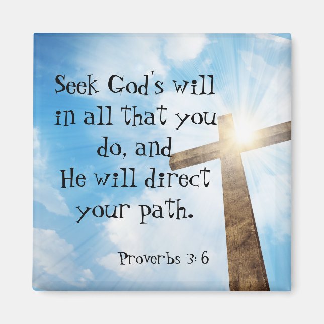 Inspirational Quote Proverbs God's Will Magnet (Front)