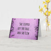 Inspirational Quote: She Stepped off the Edge and Card (Yellow Flower)