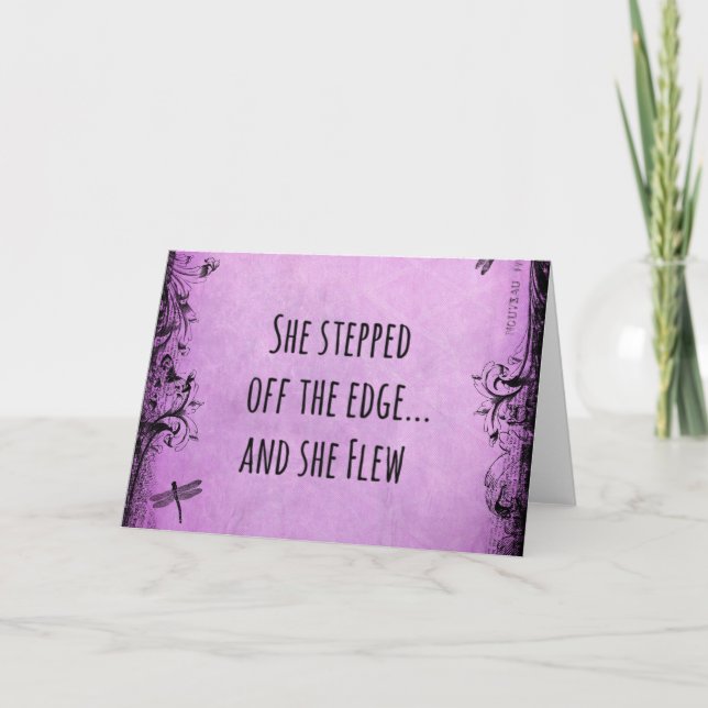 Inspirational Quote: She Stepped off the Edge and Card (Front)
