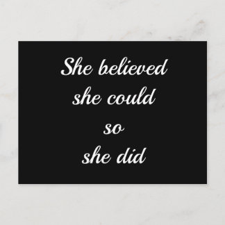 Inspirational Quote simple lettering Postcard