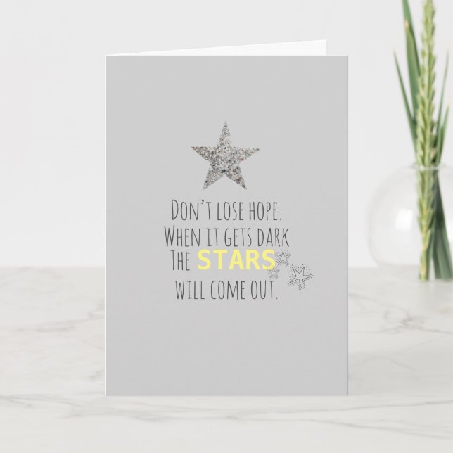 Inspirational Quote Stars Card (Front)