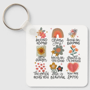 Inspirational Quote Stickers Key Ring