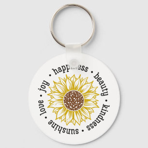 Inspirational Quote   Sunflower Key Ring