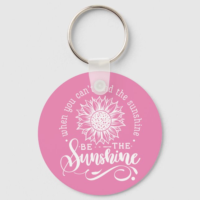 Inspirational Quote | Sunflower Key Ring (Front)