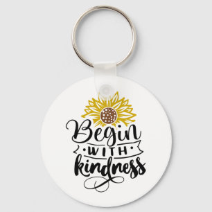 Inspirational Quote   Sunflower Key Ring