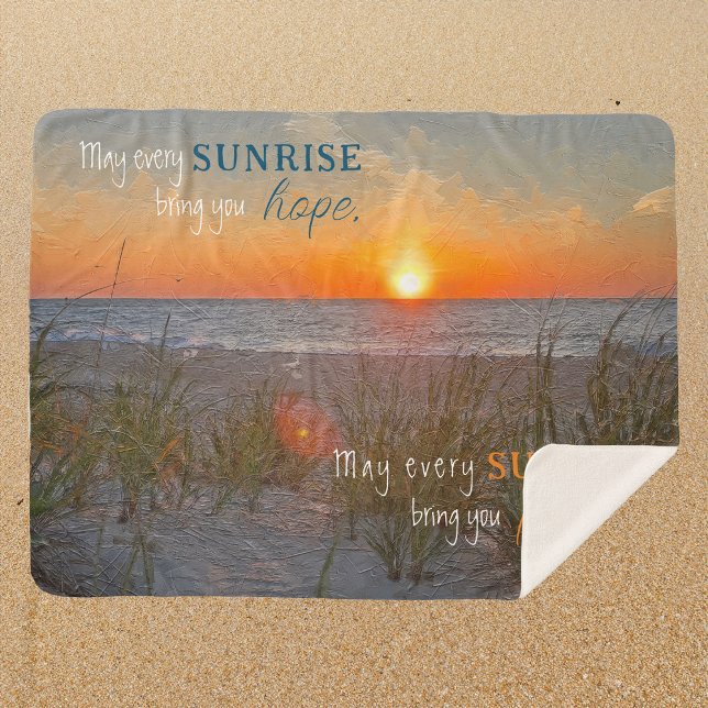 Inspirational Quote Sunrise Painting Sherpa Blanket (Inspirational Quote Sunrise Painting Sherpa Blanket)
