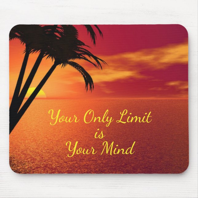Inspirational Quote Sunset Beach Personalise Mouse Mat (Front)