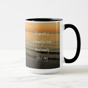 Inspirational Quote Sunset on the ocean Coffee Mug